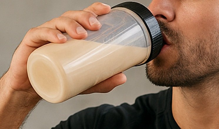 Sporter met sportdrank